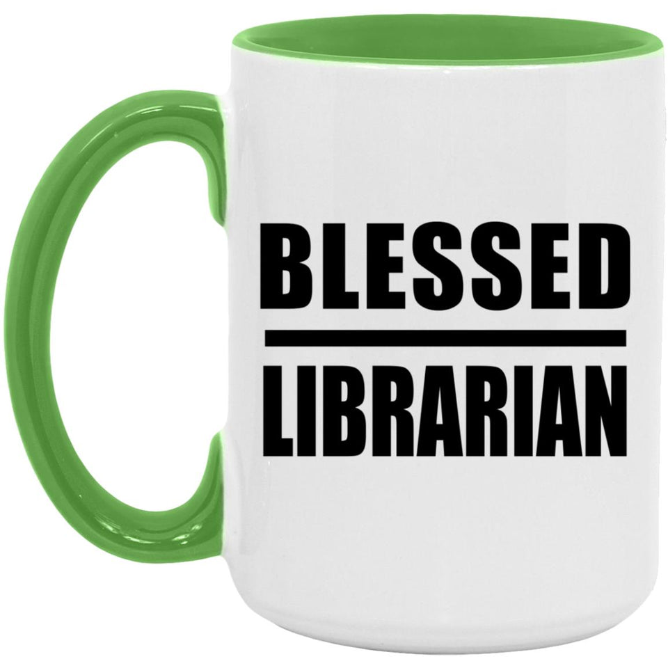 Blessed Librarian - 15oz Accent Mug Green