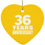 36th Anniversary 36 Years - Heart Ornament