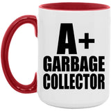 A+ Garbage Collector - 15oz Accent Mug Red
