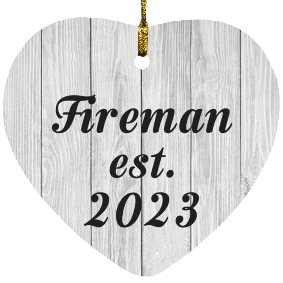 Fireman Established Est. 2023 - Heart Ornament F