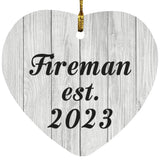 Fireman Established Est. 2023 - Heart Ornament F