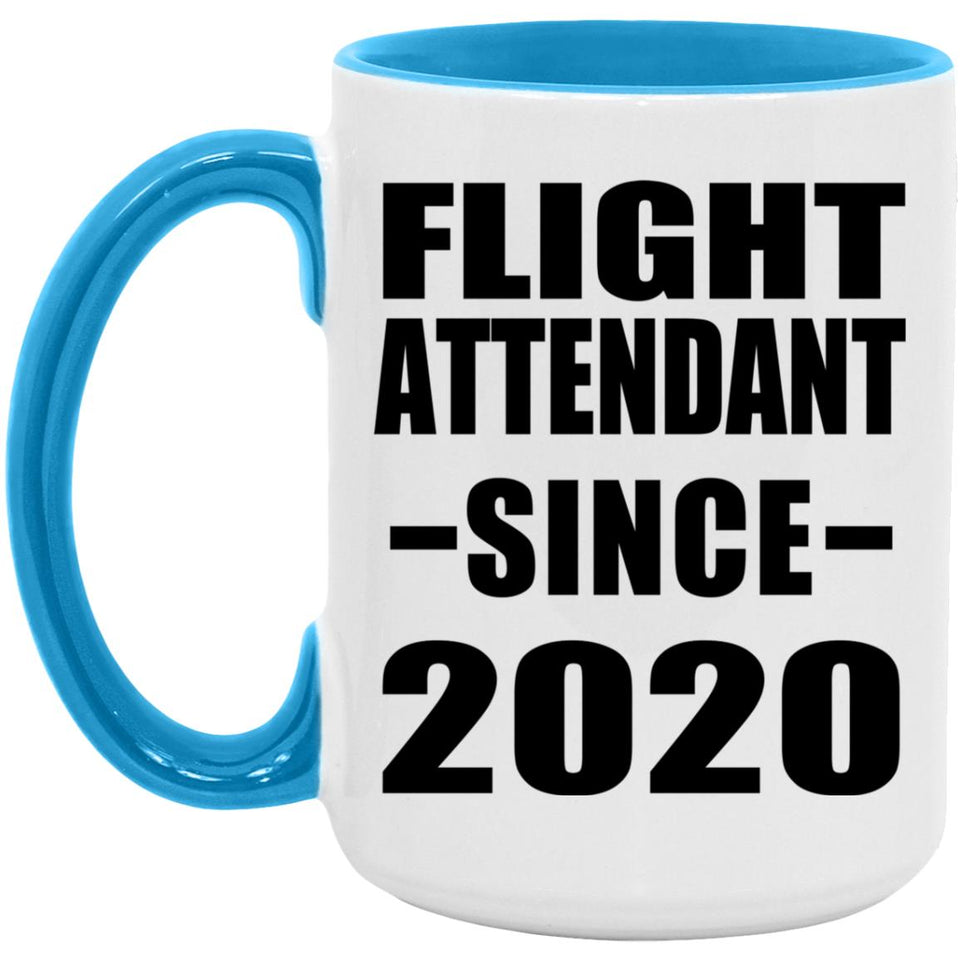 Flight Attendant Since 2020 - 15oz Accent Mug Blue