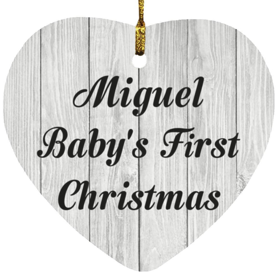 Miguel Baby's First Christmas - Heart Ornament F