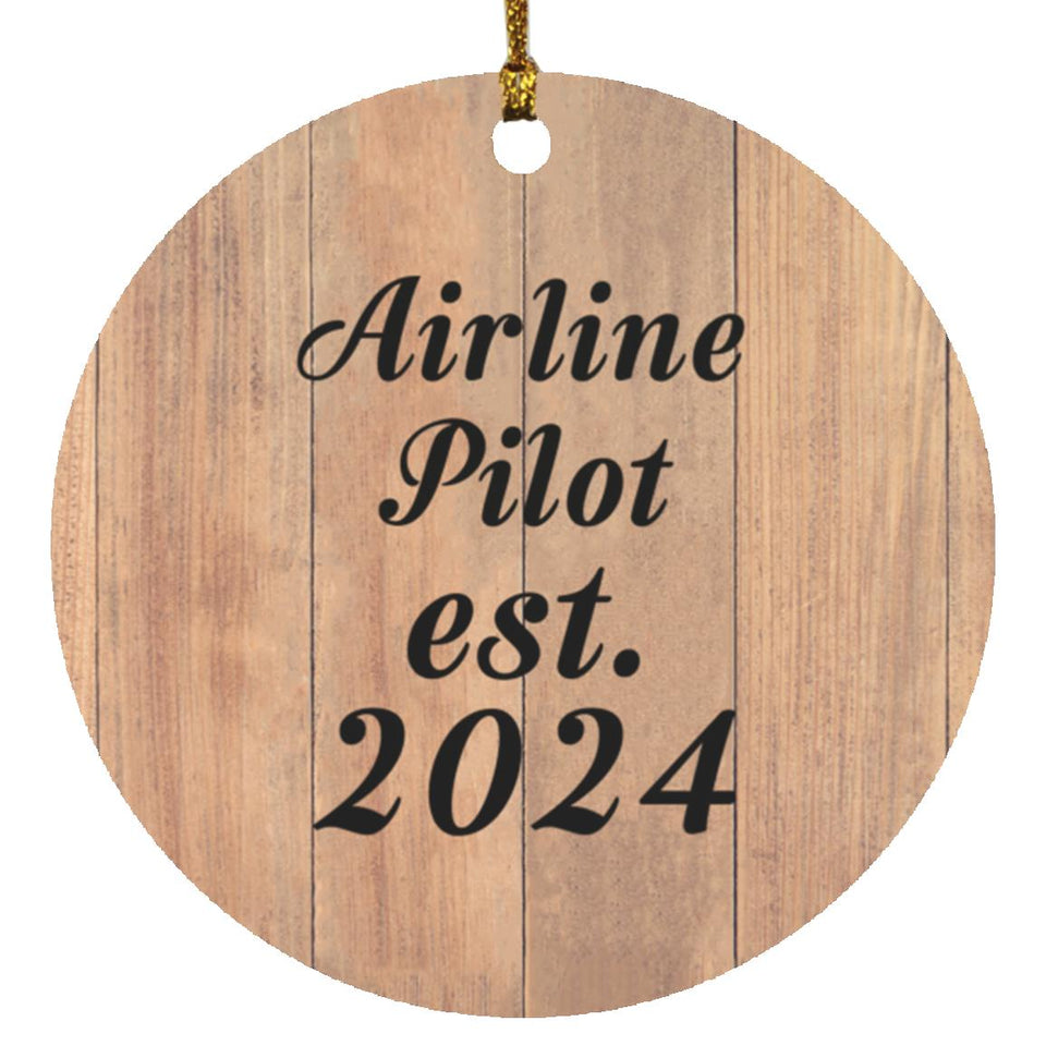 Airline Pilot Established Est. 2024 - Circle Ornament C
