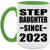 Step Daughter Since 2023 - 15oz Accent Mug Green