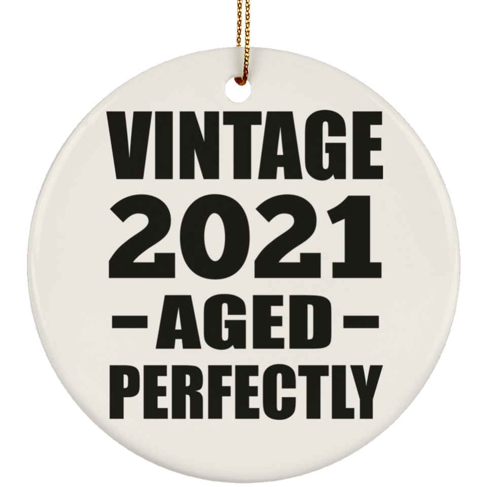3rd Birthday Vintage 2021 Aged Perfectly - Circle Ornament