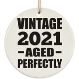 3rd Birthday Vintage 2021 Aged Perfectly - Circle Ornament