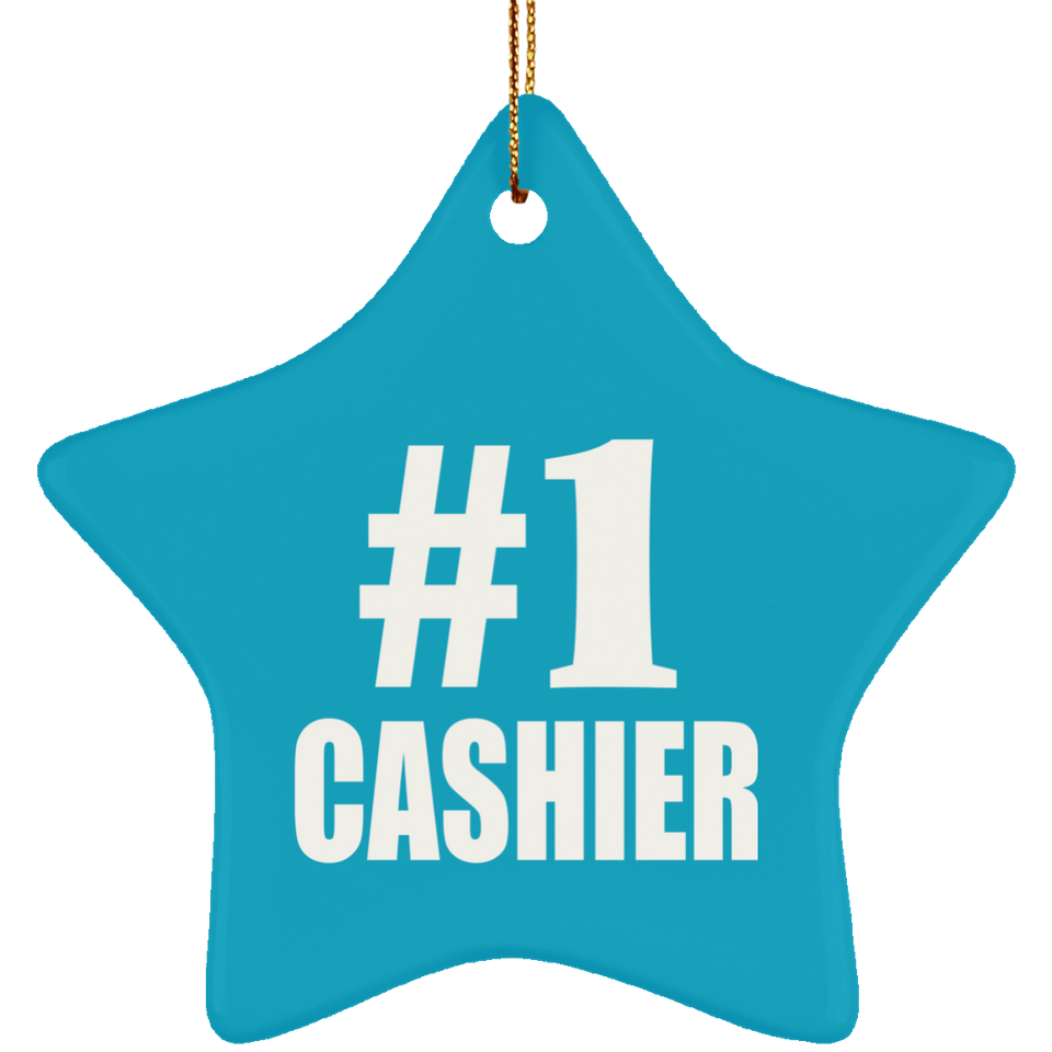 Number One #1 Cashier - Star Ornament