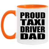 Proud Taxi Driver Dad - 11oz Accent Mug Orange