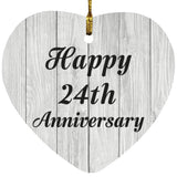 Happy 24th Anniversary - Heart Ornament F