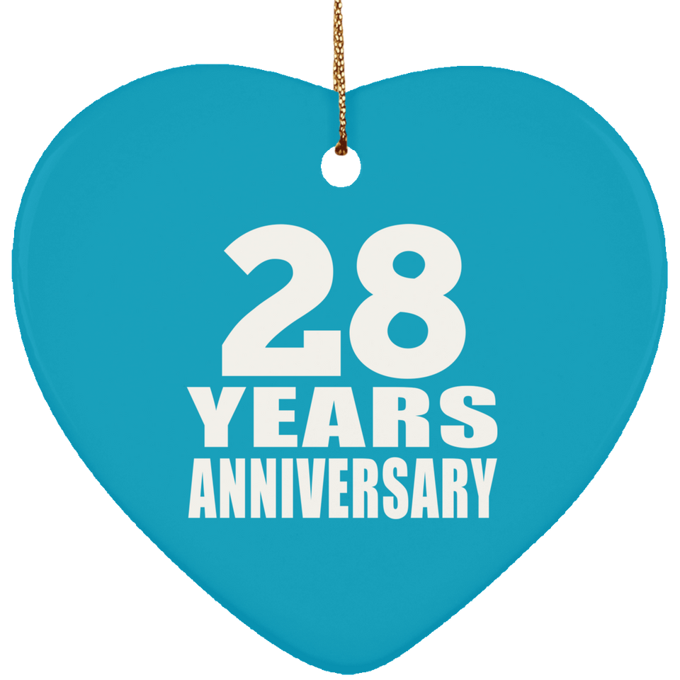 28th Anniversary 28 Years - Heart Ornament