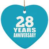 28th Anniversary 28 Years - Heart Ornament
