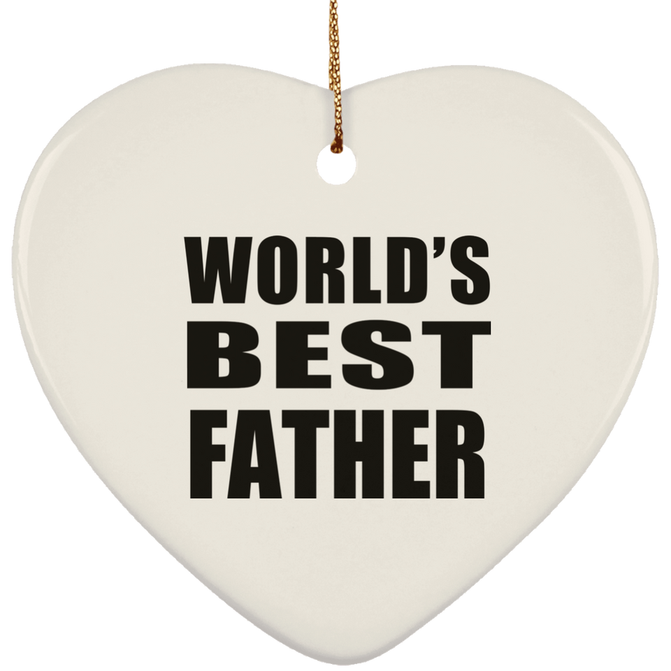 World's Best Father - Heart Ornament