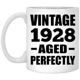 96th Birthday Vintage 1928 Aged Perfectly - 11oz Coffee Mug