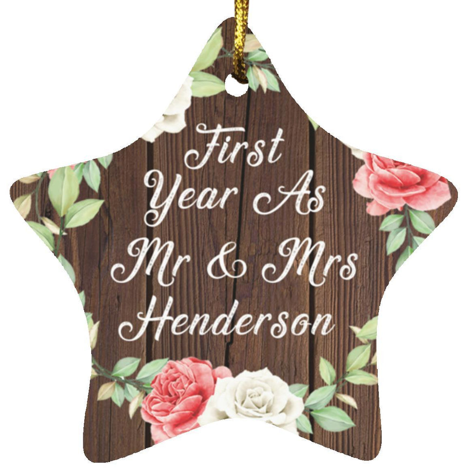 First Year As Mr & Mrs Henderson - Star Ornament A