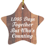 3rd Anniversary 1,095 Days Together Who's Counting - Star Ornament E
