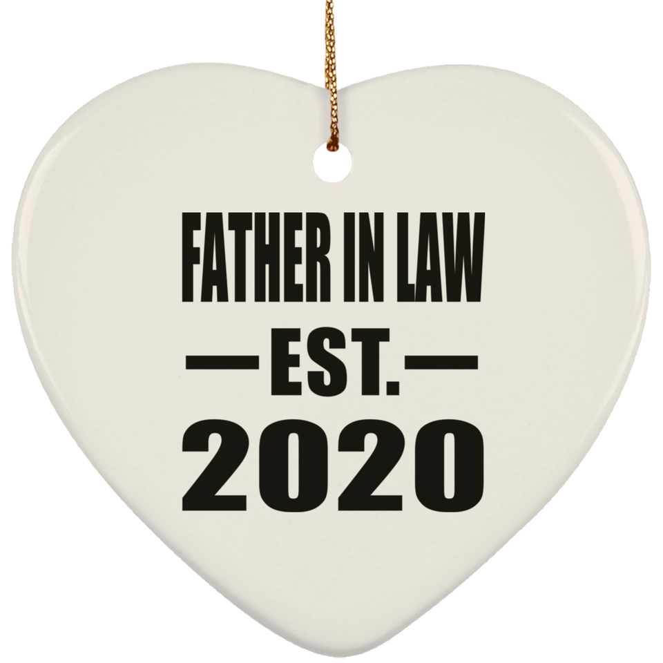 Father In Law Established EST. 2020 - Heart Ornament