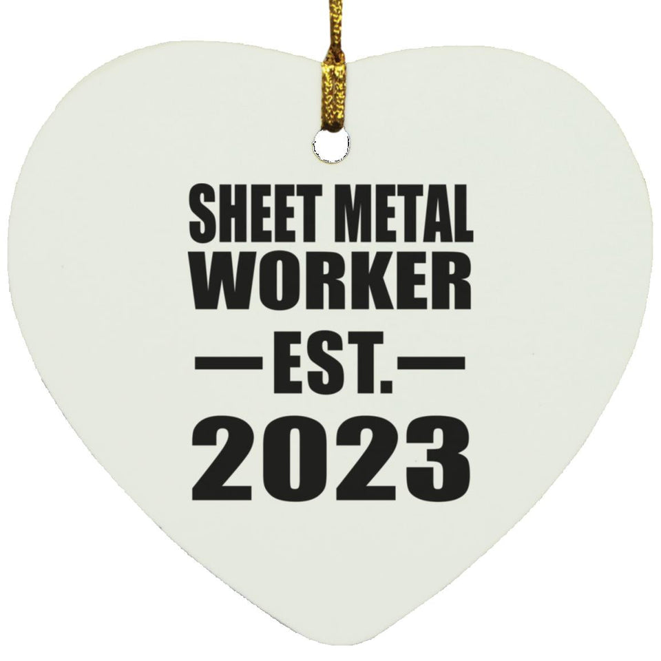 Sheet Metal Worker Established EST. 2023 - Heart Ornament