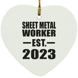Sheet Metal Worker Established EST. 2023 - Heart Ornament
