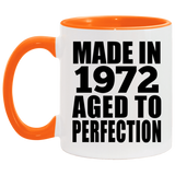 52nd Birthday Made In 1972 Aged to Perfection - 11oz Accent Mug Orange