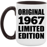57th Birthday Original 1967 Limited Edition - 15oz Accent Mug Black