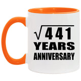21st Anniversary Square Root of 441 Years Anniversary - 11oz Accent Mug Orange