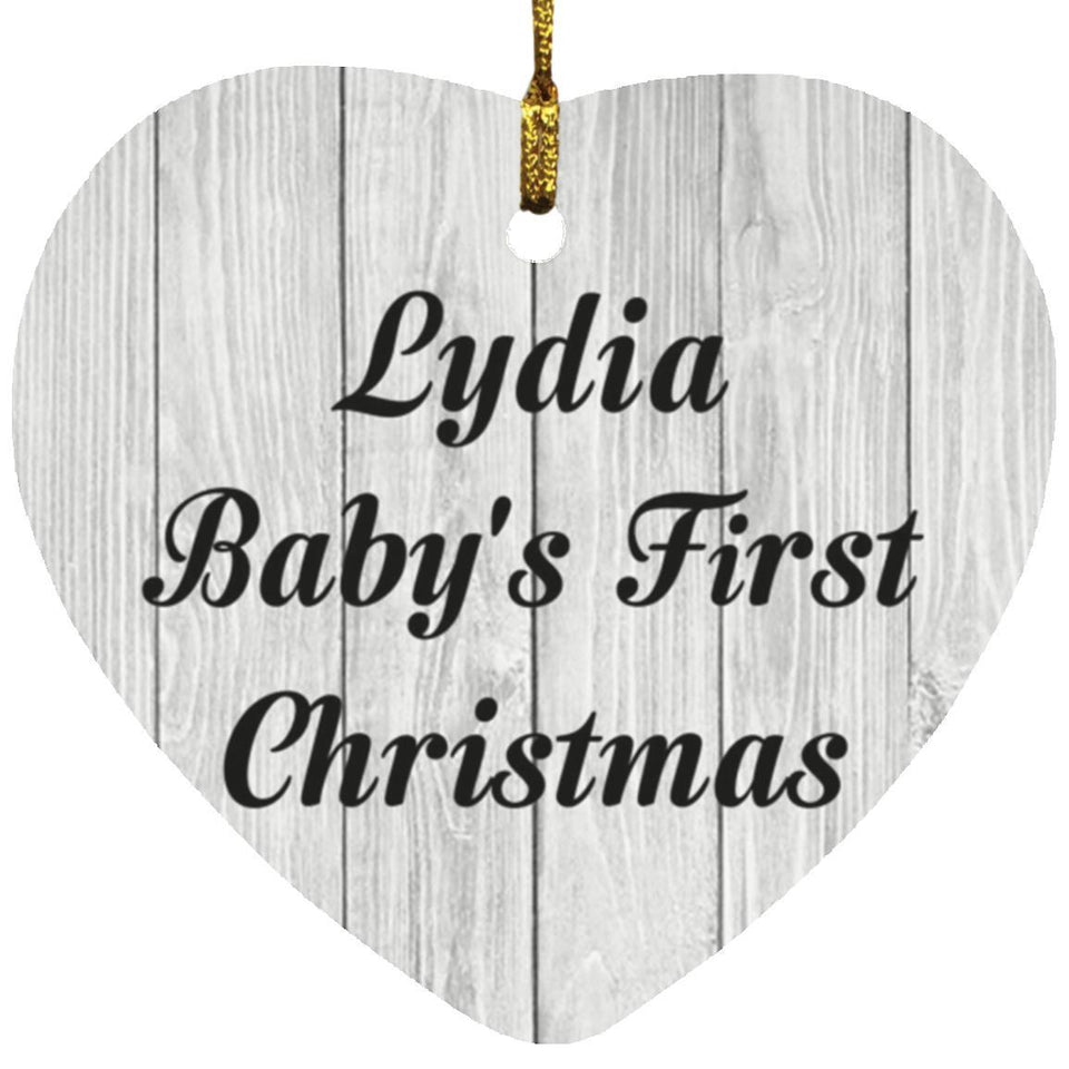 Lydia Baby's First Christmas - Heart Ornament F