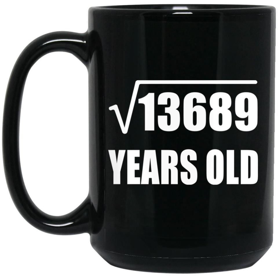117th Birthday Square Root of 13689 Years Old - 15oz Coffee Mug Black