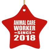 Animal Care Worker Since 2018 - Star Ornament
