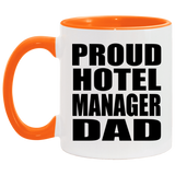 Proud Hotel Manager Dad - 11oz Accent Mug Orange