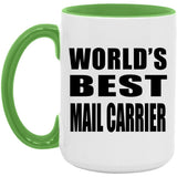 World's Best Mail Carrier - 15oz Accent Mug Green
