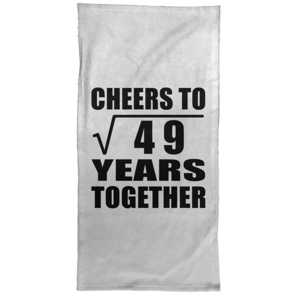 7th Anniversary Cheers To Square Root of 49 Years Together - Hand Towel
