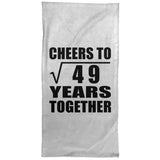 7th Anniversary Cheers To Square Root of 49 Years Together - Hand Towel