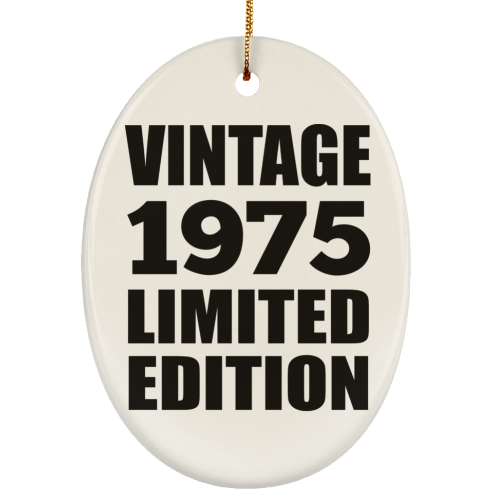 49th Birthday Vintage 1975 Limited Edition - Oval Ornament