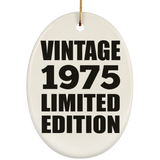 49th Birthday Vintage 1975 Limited Edition - Oval Ornament