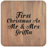First Christmas As Mr & Mrs Griffin - Drink Coaster C