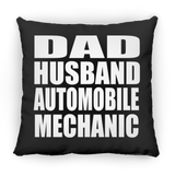 Dad Husband Automobile Mechanic - Throw Pillow Black