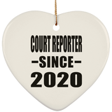 Court Reporter Since 2020 - Heart Ornament