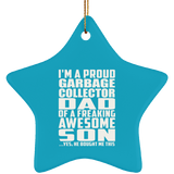Proud Garbage Collector Dad Of Awesome Son - Star Ornament