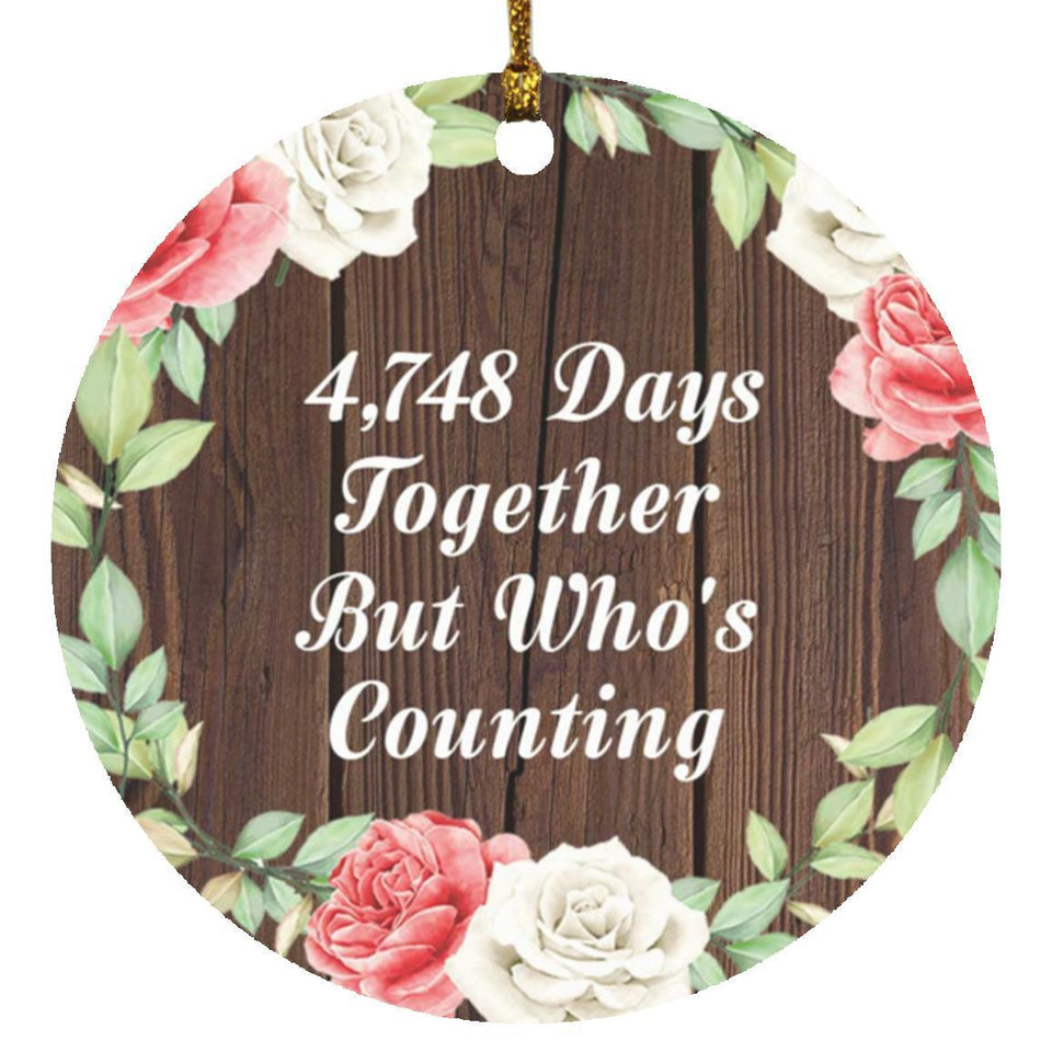 13th Anniversary 4,748 Days Together Who's Counting - Circle Ornament A