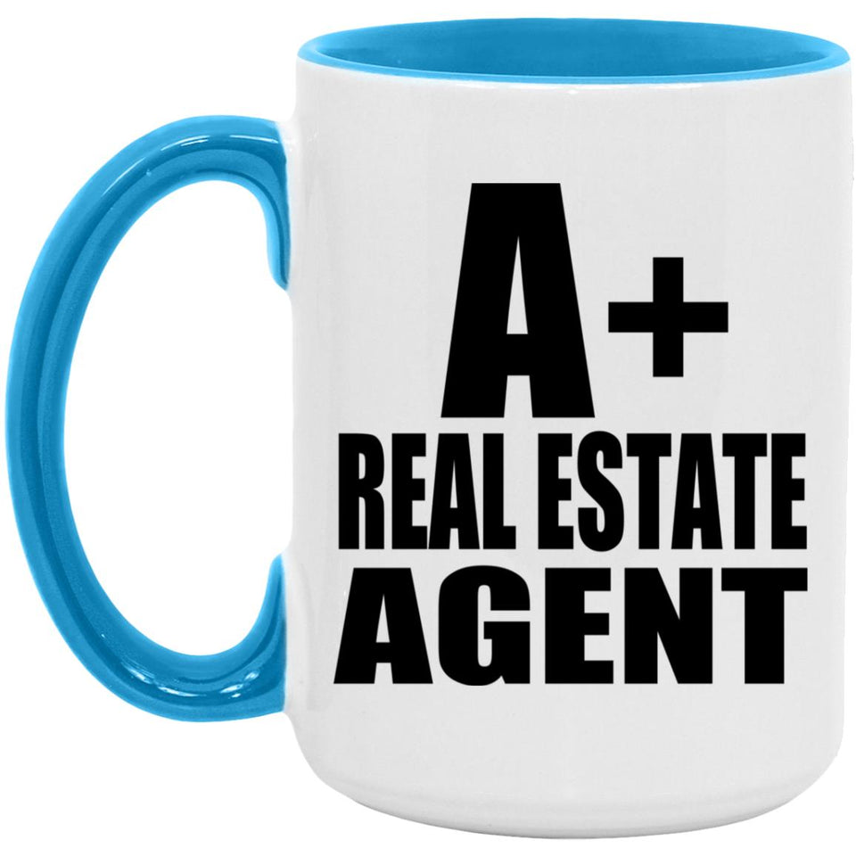 A+ Real Estate Agent - 15oz Accent Mug Blue