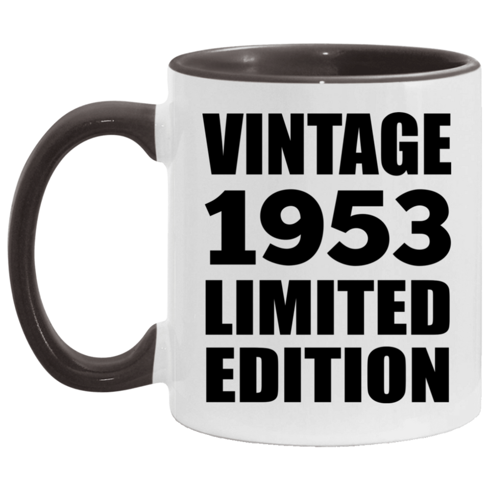 71st Birthday Vintage 1953 Limited Edition - 11oz Accent Mug Black