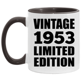 71st Birthday Vintage 1953 Limited Edition - 11oz Accent Mug Black