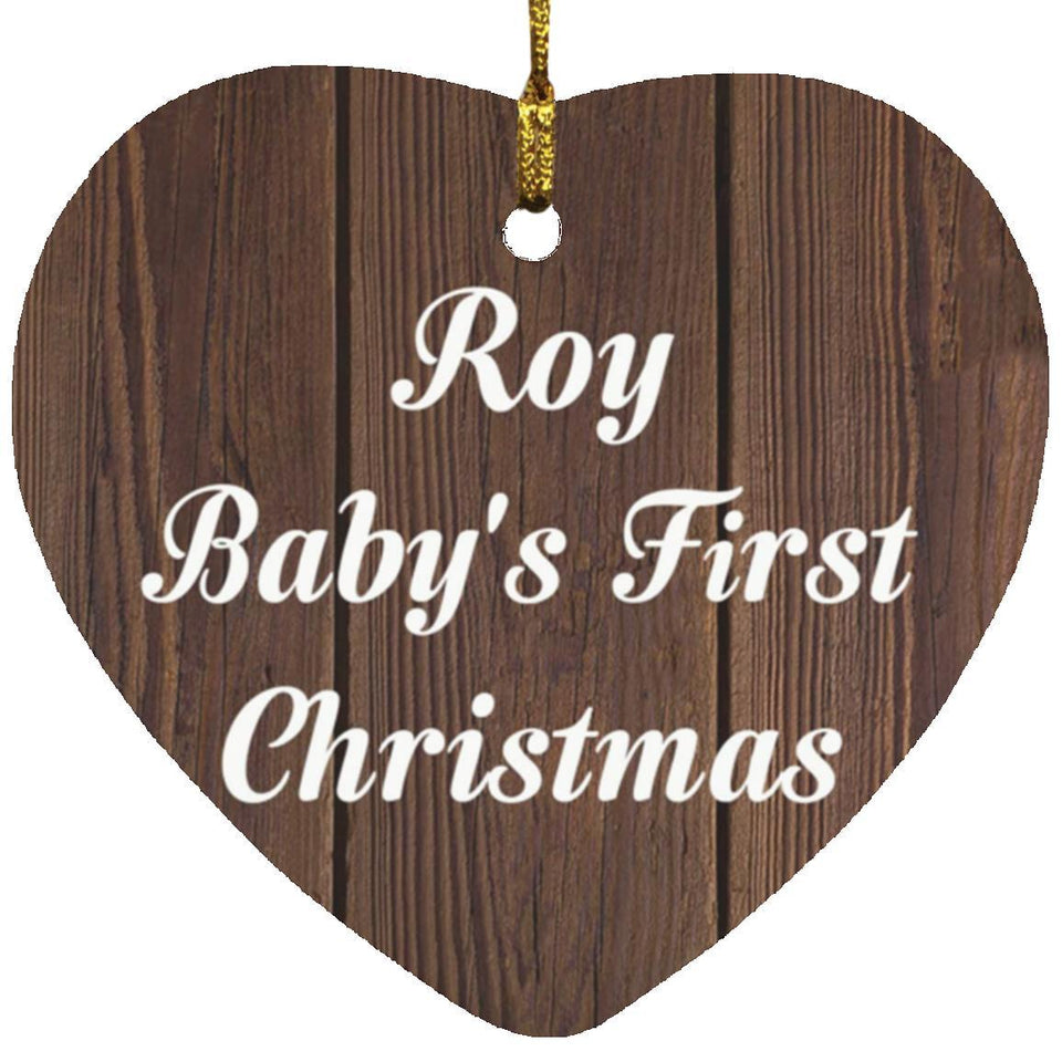 Roy Baby's First Christmas - Heart Ornament D