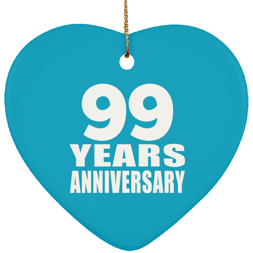 99th Anniversary 99 Years - Heart Ornament