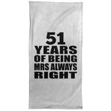 51st Anniversary 51 Years of Being Mrs Always Right - Hand Towel