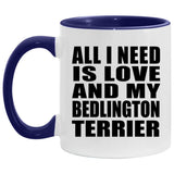 All I Need Is Love And My Bedlington Terrier - 11oz Accent Mug Purple