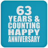 Happy 63rd Anniversary 63 Years & Counting - Drink Coaster