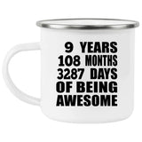 9th Birthday 9 Years 108 Months 3287 Days Of Awesome - 12oz Camping Mug