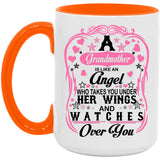 Grandmother Is An Angel Takes You Under Her Wings - 15oz Accent Mug Orange